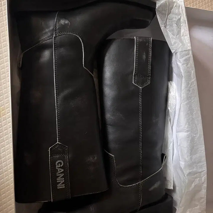 [BUNJANG] Ganni MC Leather Boots / GANNI 가니부츠 mc 미들 데미지 부츠 37 235