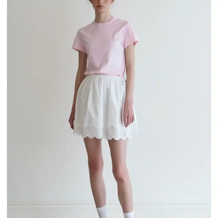 [BUNJANG] Spring Crocus Kankan Skirt White / 스프링크로커스 캉캉 스커트 화이트
