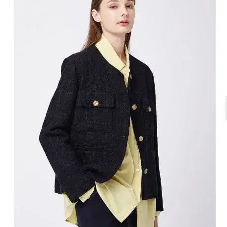 [BUNJANG] Studio Tomboy Tweed Collarless Jacket / 스튜디오톰보이 트위드 노카라 자켓 55-66