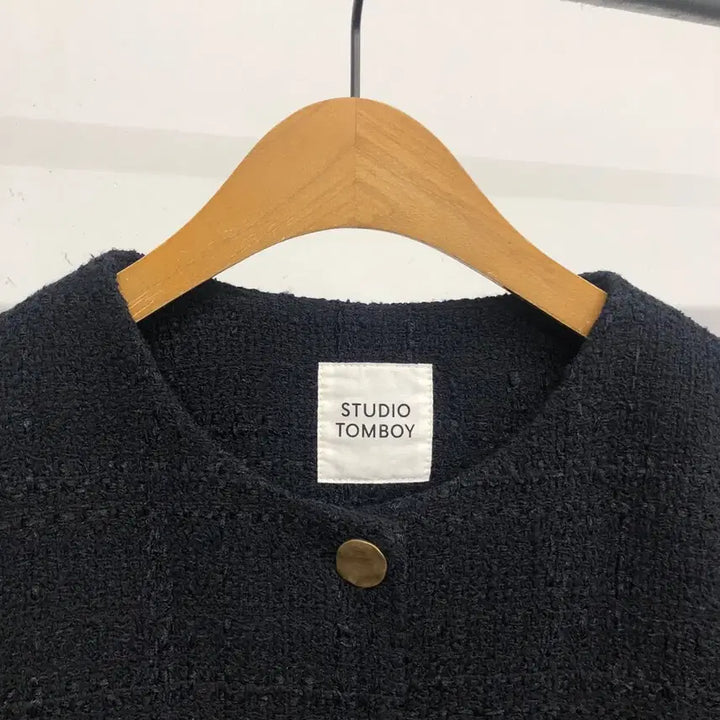 [BUNJANG] Studio Tomboy Tweed Collarless Jacket / 스튜디오톰보이 트위드 노카라 자켓 55-66
