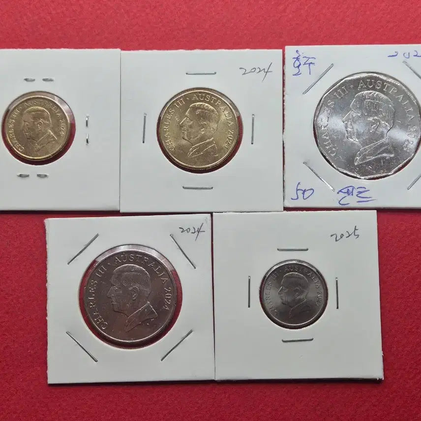 [BUNJANG] Australia Charles III Coin Set / 찰스 국왕 도안 호주 동전 5종