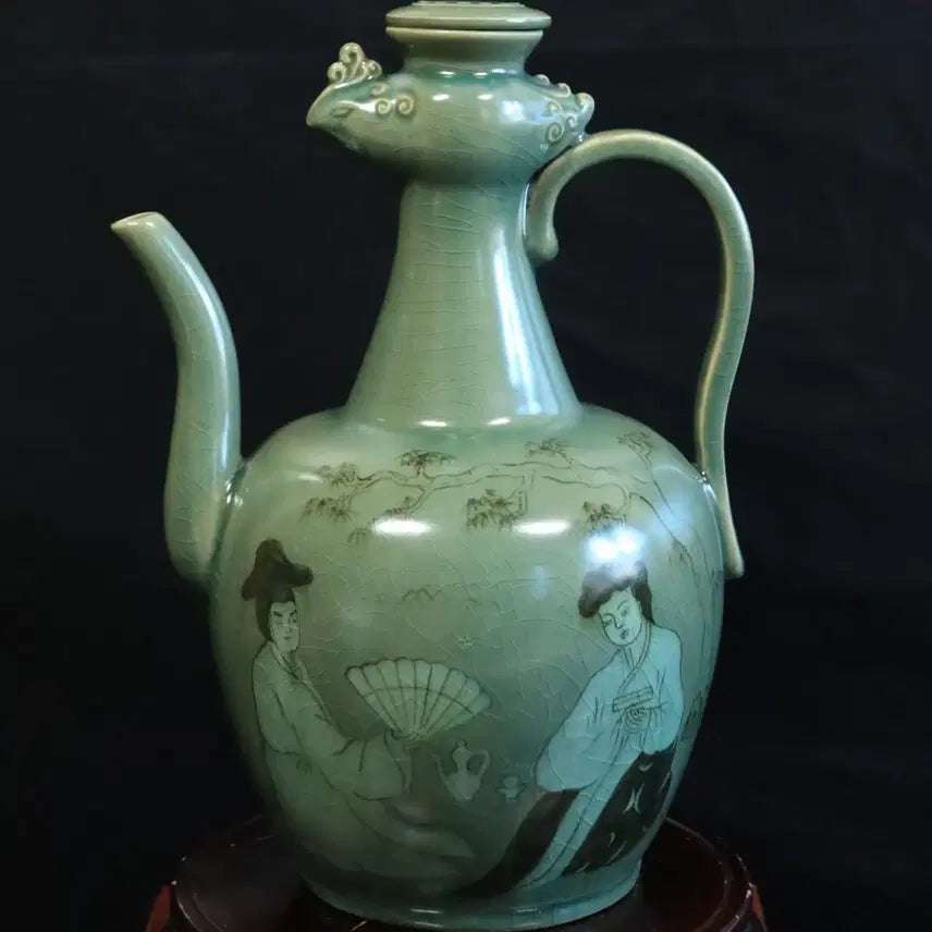 [BUNJANG] Korean Celadon Porcelain Flute Jug / 한국 도자기 고려청자 풍류도 주자