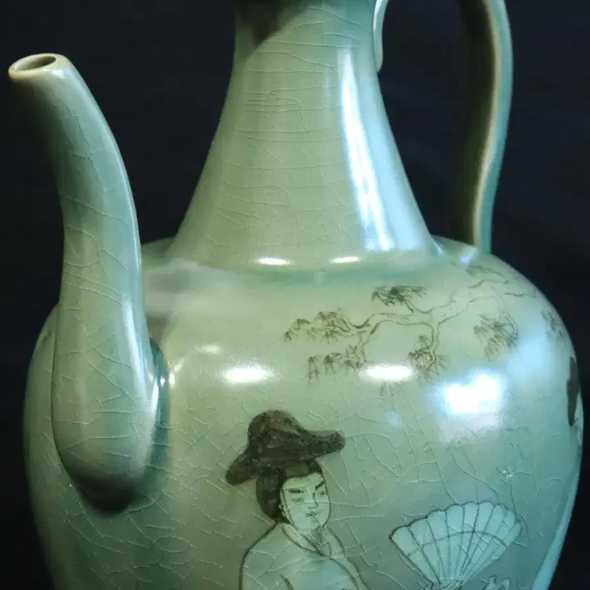 [BUNJANG] Korean Celadon Porcelain Flute Jug / 한국 도자기 고려청자 풍류도 주자