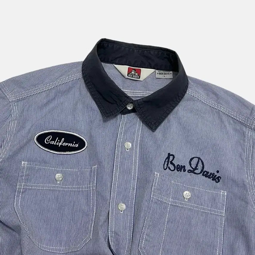 [BUNJANG] Ben Davis Striped Work Shirt / 벤데이비스 스트라이프 워크 셔츠