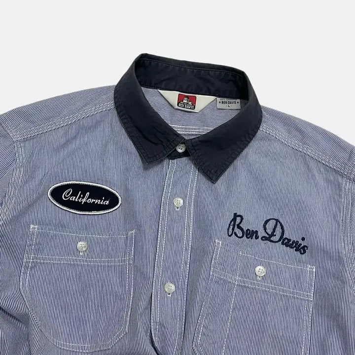 [BUNJANG] Ben Davis Striped Work Shirt / 벤데이비스 스트라이프 워크 셔츠