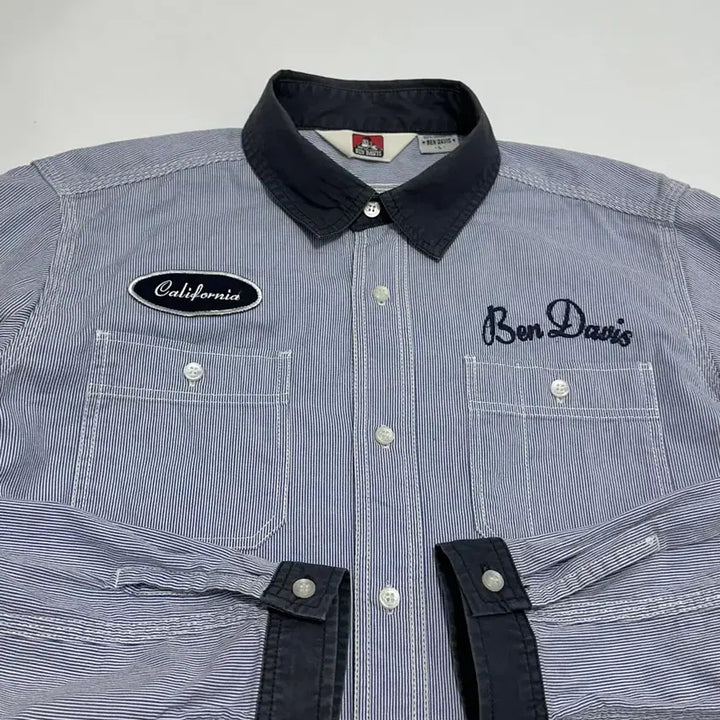 [BUNJANG] Ben Davis Striped Work Shirt / 벤데이비스 스트라이프 워크 셔츠