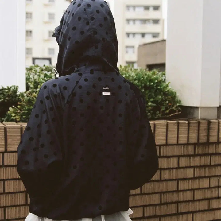 [BUNJANG] OHEESHIO Dot Frill Hooded Windbreaker / 오헤시오 바람막이