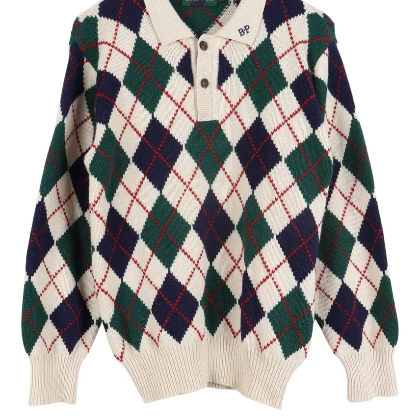 [BUNJANG] Beanpole Argyle Knit Sweater / 빈폴 BEANPOLE 90S 아가일 니트 90 / k3038