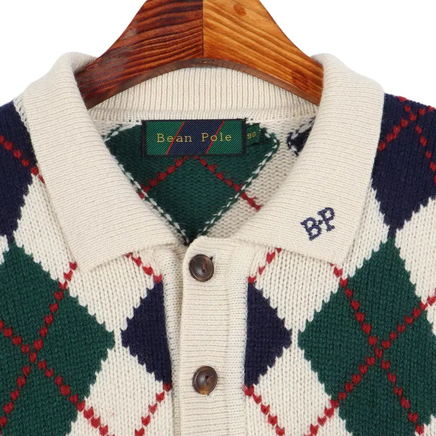 [BUNJANG] Beanpole Argyle Knit Sweater / 빈폴 BEANPOLE 90S 아가일 니트 90 / k3038