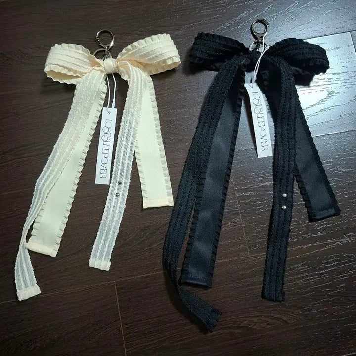 [BUNJANG] Loose Slipover Ribbon Lace Keyring / 루즈슬립오버 리본레이스 키링
