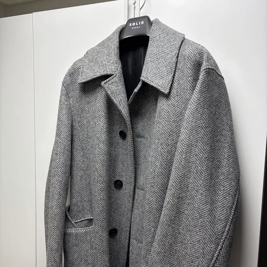 [BUNJANG] Solid Homme 21st Anniversary Herringbone Coat / 솔리드옴므 21주년 헤링본 코트