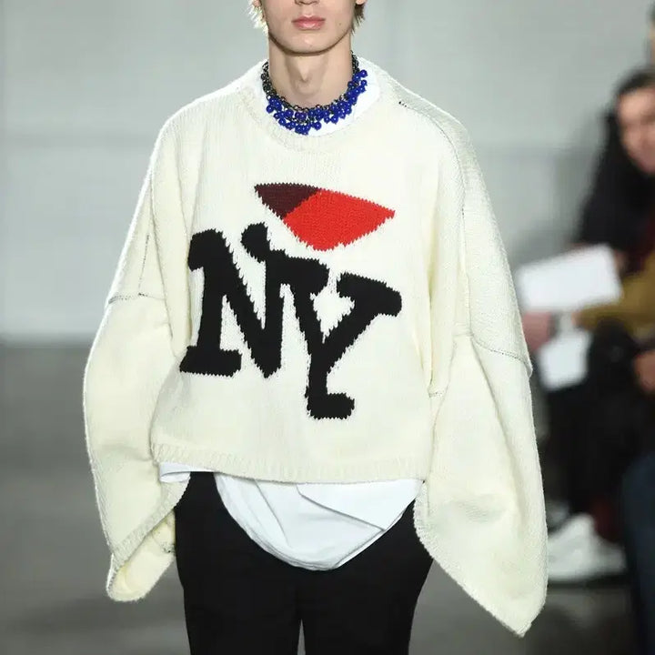 [BUNJANG] Raf Simons NY Knit Sweater M / 라프시몬스 NY 크롭 니트 M 사이즈