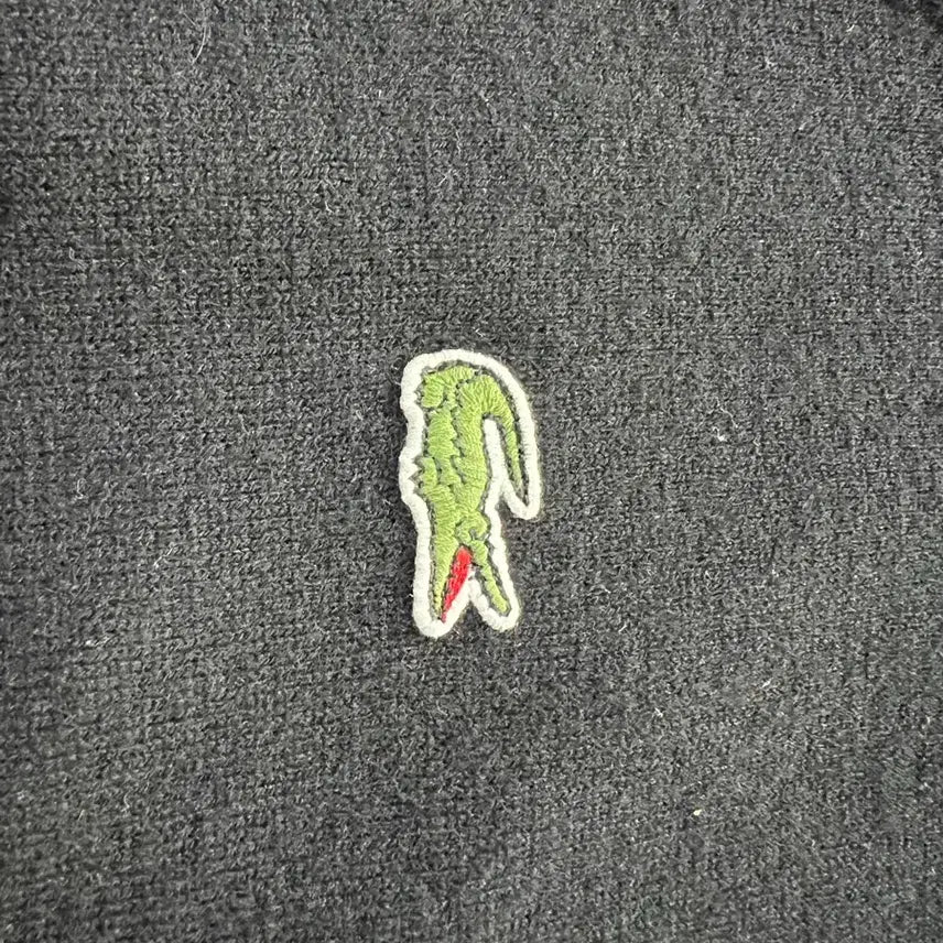 [BUNJANG] Lacoste Basic V-Neck Wool Cardigan Black / 라코스테 베이직 브이넥 울 가디건 블랙 AH460E-53N