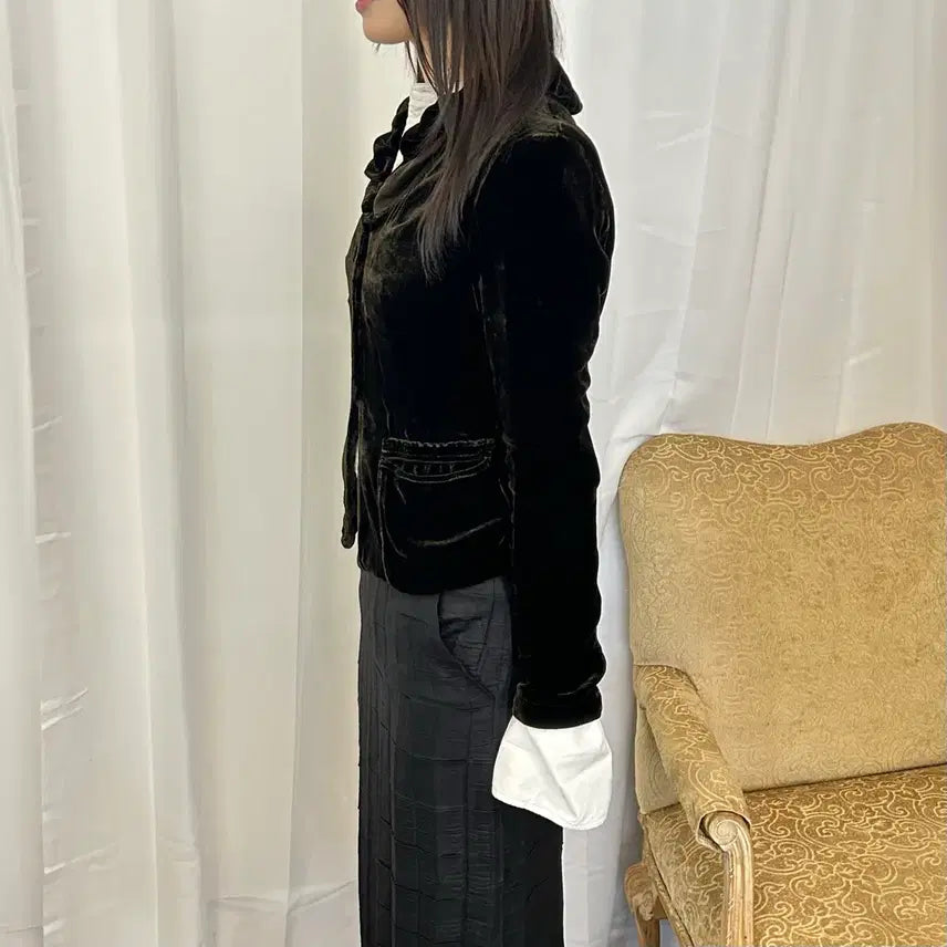 [BUNJANG] TRANSIT Silk Velvet Jacket / TRANSIT 실크 벨벳 자켓