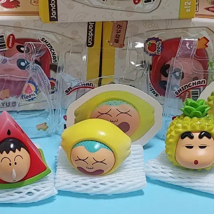 [BUNJANG] Mung-gu & Hyuni & Jjanggu Fruit Figure Set / 맹구  & 휸이  &  짱구 과일  피규어  3종셋트