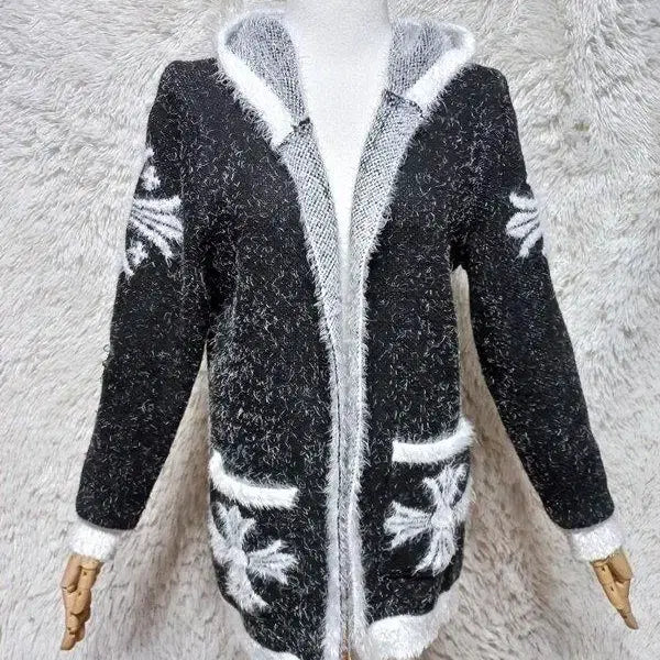 [BUNJANG] Generic Hooded Knit Jacket (Size 66) / 쉐기독니트 여자 추동겨울용 여성 후드자켓66