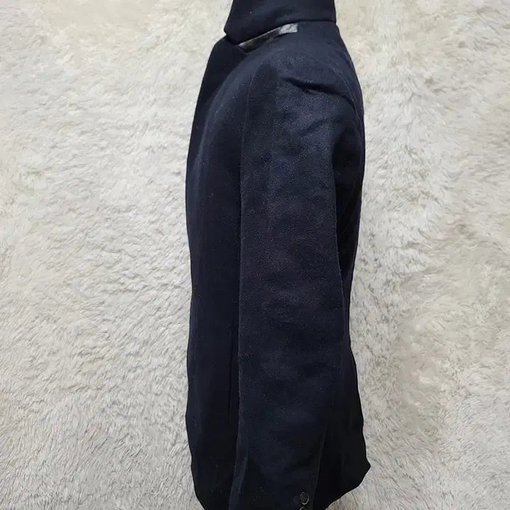 [BUNJANG] System Homme Leather-Accented Wool Coat / 시스템옴므 정품 양가죽배색 남자 추동초겨울용 남성 정장모직코트자켓90