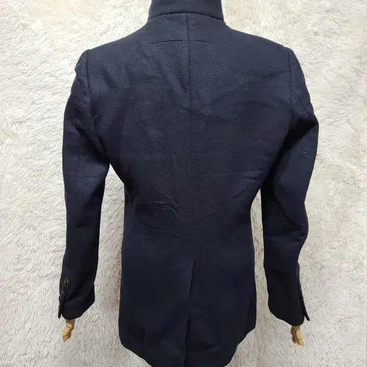 [BUNJANG] System Homme Leather-Accented Wool Coat / 시스템옴므 정품 양가죽배색 남자 추동초겨울용 남성 정장모직코트자켓90