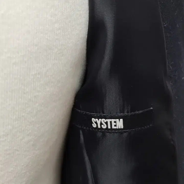 [BUNJANG] System Homme Leather-Accented Wool Coat / 시스템옴므 정품 양가죽배색 남자 추동초겨울용 남성 정장모직코트자켓90