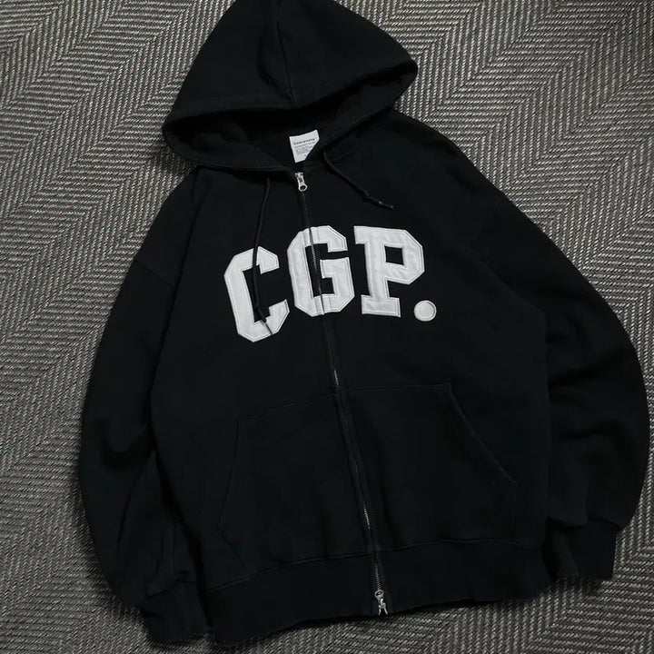 [BUNJANG] Code:Graphy CGP Big Logo Hoodie Zip-up Black (S) / 코드그라피 CGP 빅로고 후드집업 블랙y 4551