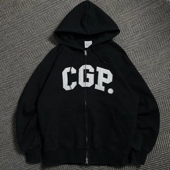 [BUNJANG] Code:Graphy CGP Big Logo Hoodie Zip-up Black (S) / 코드그라피 CGP 빅로고 후드집업 블랙y 4551