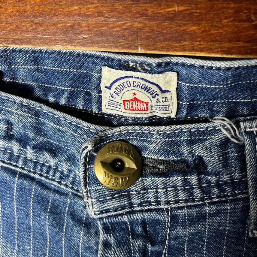 [BUNJANG] Rodeo Crowns Washed Hickory Denim Pants / [RODEO CROWNS] 로데오크라운스 워싱 히코리 데님팬츠