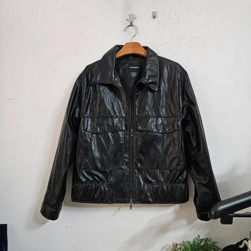 [BUNJANG] GIVERNY Black Leather Jacket / GIVERNY 블랙 레더 자켓77