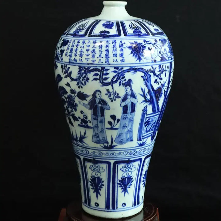 [BUNJANG] Chinese Porcelain Blue and White Figure Meiping Vase / 중국 도자기 청화 인물도 매병