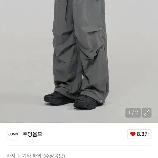 [BUNJANG] JOANGHOMME Double Layered Nylon Pants (Grey) / [M] 주앙옴므 더블 레이어드 나일론 팬츠(그레이)