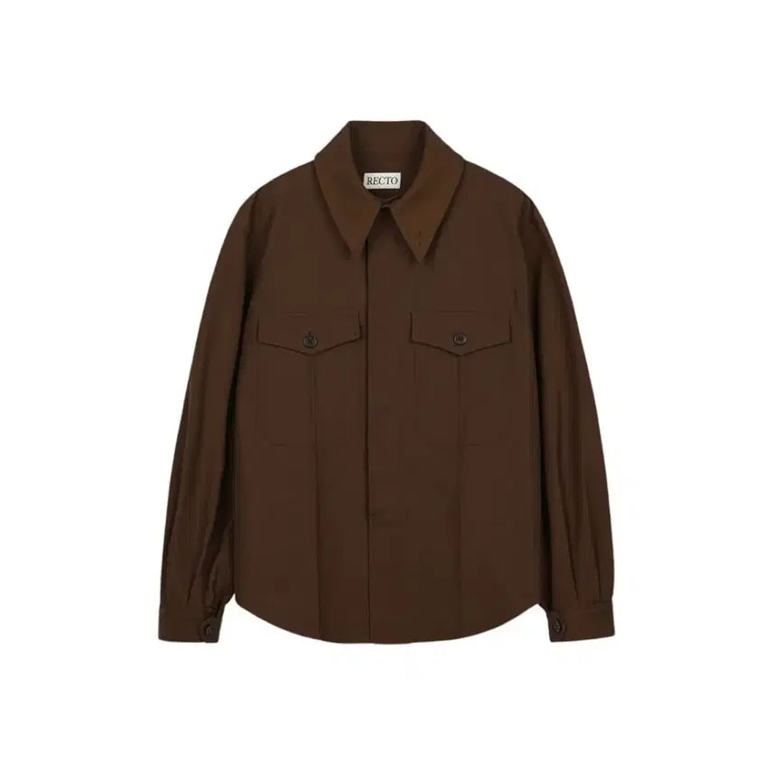 [BUNJANG] Recto Cotton Work Shirt Jacket Brown L / 렉토 코튼 워크 셔츠 자켓 브라운 L