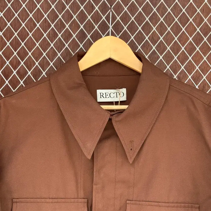 [BUNJANG] Recto Cotton Work Shirt Jacket Brown L / 렉토 코튼 워크 셔츠 자켓 브라운 L