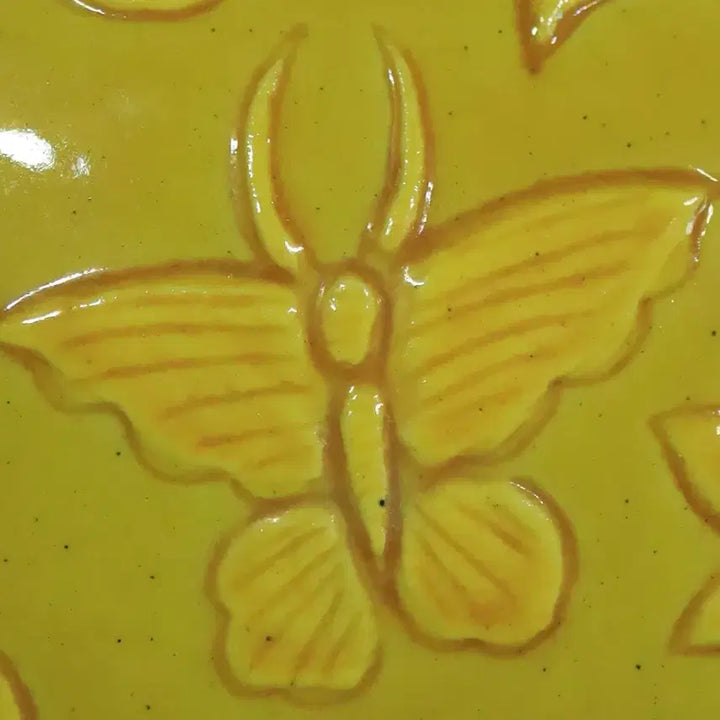 [BUNJANG] Chinese Porcelain Yellow Glaze Engraved Celestial Sphere Vase / 중국 도자기 황지 양각 천구병