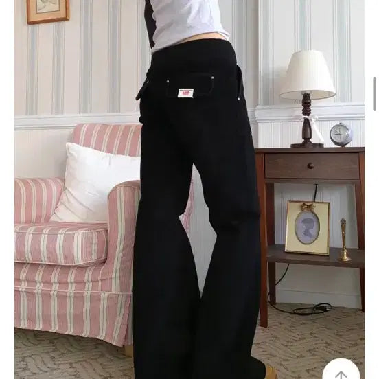 [BUNJANG] OOT/OOTJ Butterfly Black Bootcut Pants / OOT/OOTJ 버터플 블랙 부츠컷 팬츠