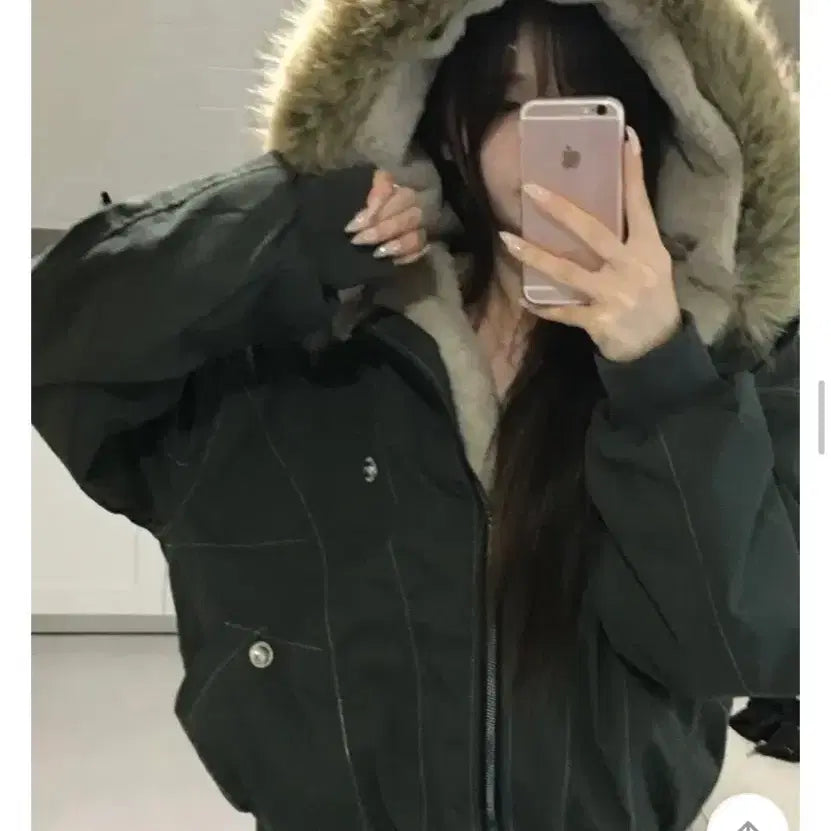 [BUNJANG] Fur Hooded Bomber Jacket / 퍼 후드 야상 봄버 자켓 점퍼 아우터