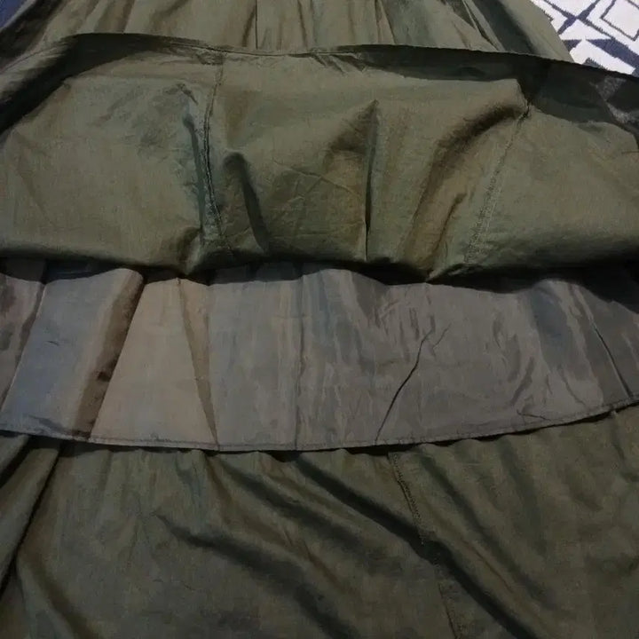 [BUNJANG] TITICACA JP Khaki Ethnic Flower Pattern Maxi Skirt / TITICACA 티티카카 JP 카키 에스닉 플라워 패턴 밴딩 히피 모리