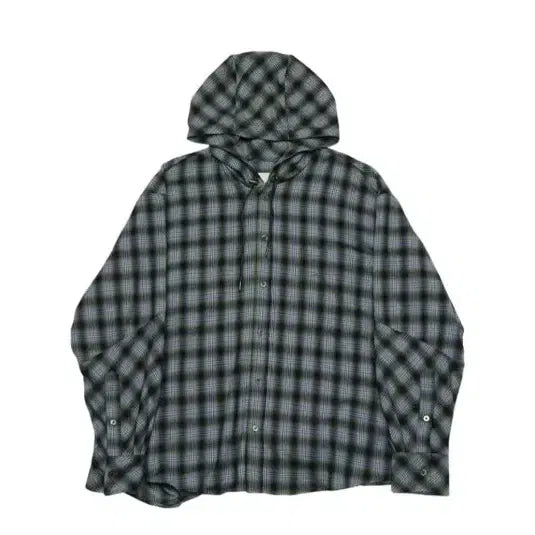 [BUNJANG] Allen Checkered Hooded Shirt Blue / 알렌느 체크후드셔츠 블루 1