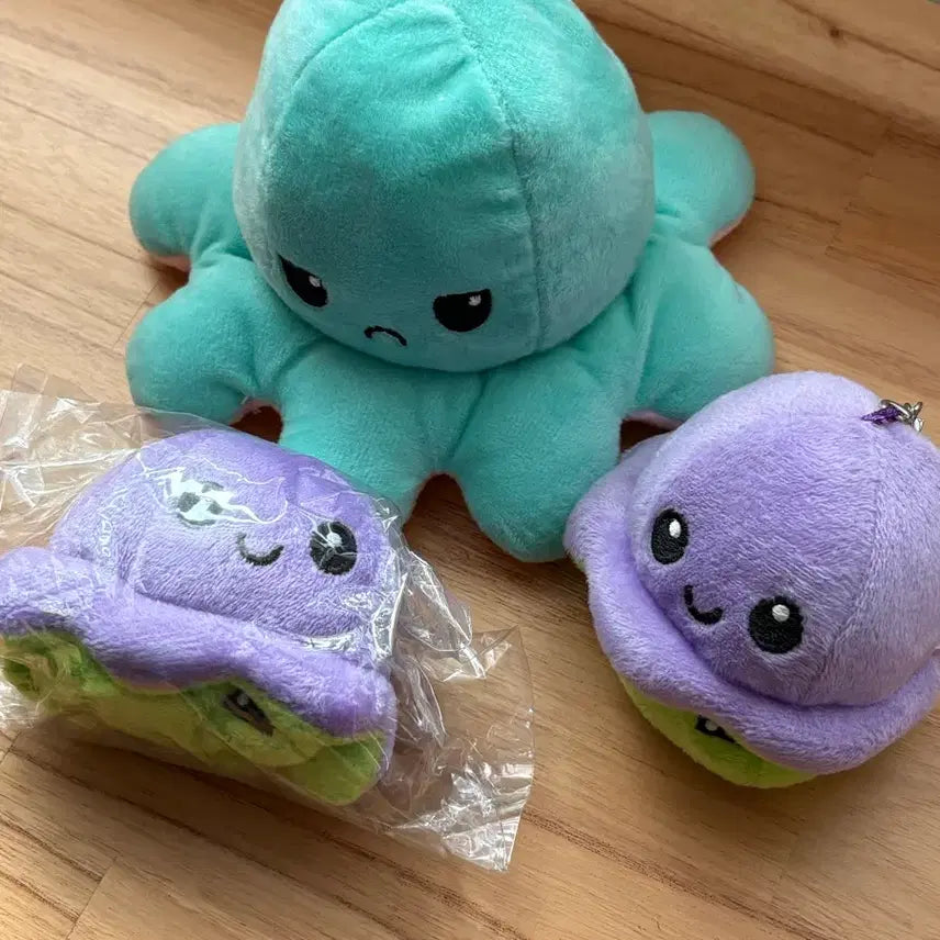 [BUNJANG] Reversible Octopus Plush Keyring Bundle Set / 반전 양면 문어 인형 키링 3개 일괄