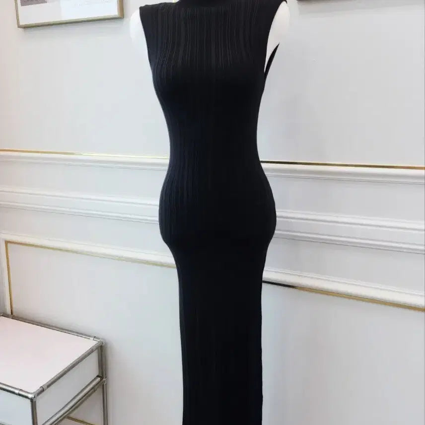 [BUNJANG] 3-Color Pleated Knit Long Dress / [새상품/빠른발송] 3컬러 플리츠 골지 니트 롱 원피스