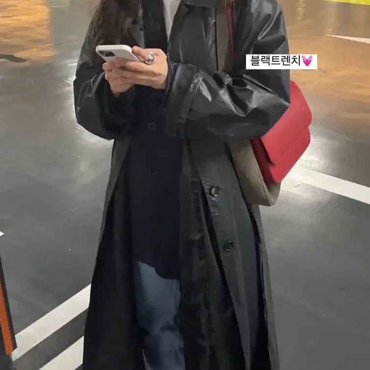 [BUNJANG] ETHOS Black Long Trench Coat / [새상품]에토스 블랙 롱 트렌치 코트