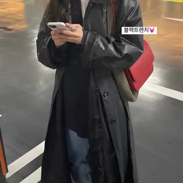 [BUNJANG] ETHOS Black Long Trench Coat / [새상품]에토스 블랙 롱 트렌치 코트