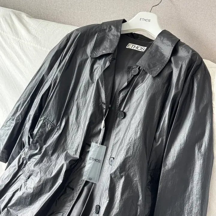 [BUNJANG] ETHOS Black Long Trench Coat / [새상품]에토스 블랙 롱 트렌치 코트