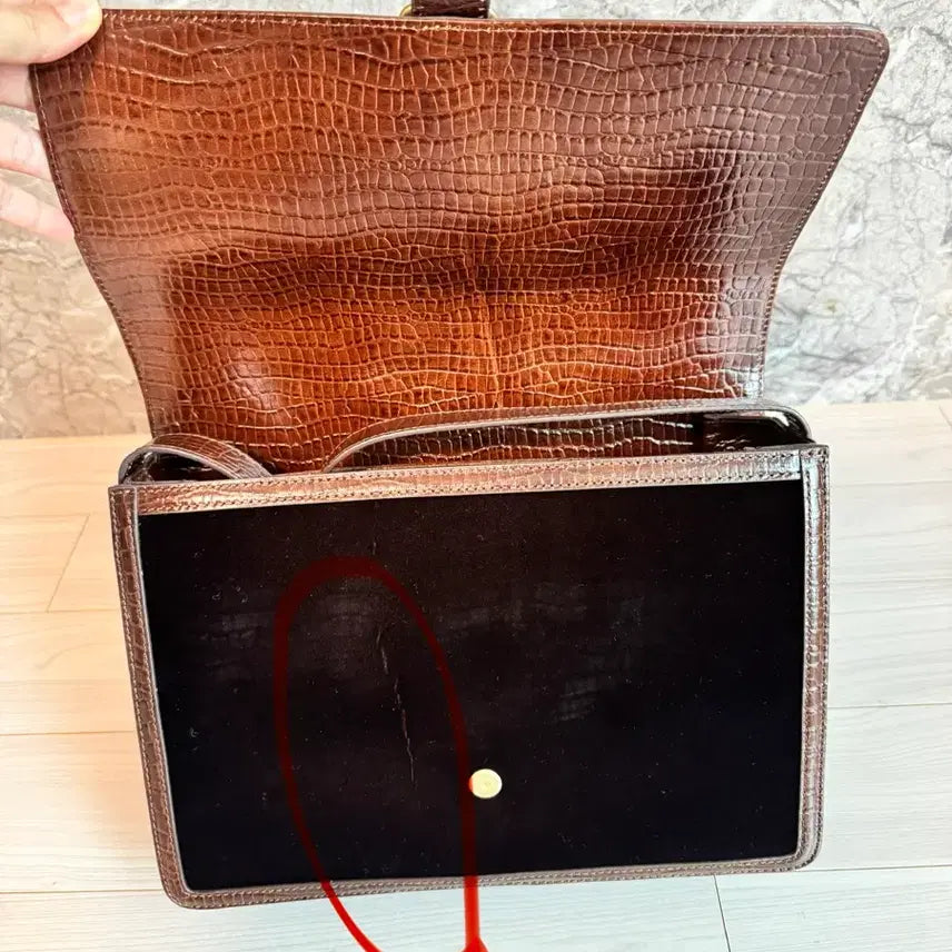 [BUNJANG] 2TE Limited Deco Bag Brown Velvet Large / 투티에 한정 디코백 브라운벨벳 라지