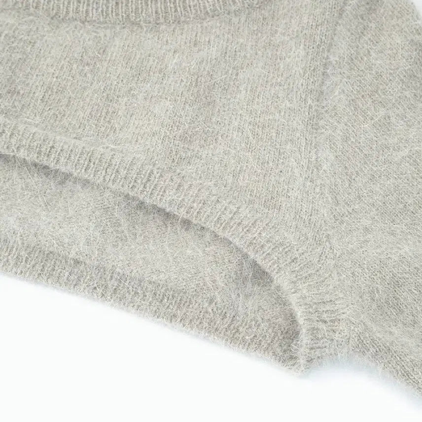 [BUNJANG] Meenderi Beige Angora Top Knit Bolero / 민더리 베이지 앙고라 탑 니트 볼레로