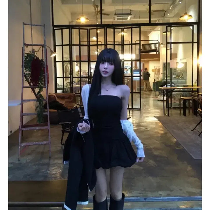 [BUNJANG] Tube Top Balloon Dress / 튜브탑벌룬원피스(속바지 패드내장)
