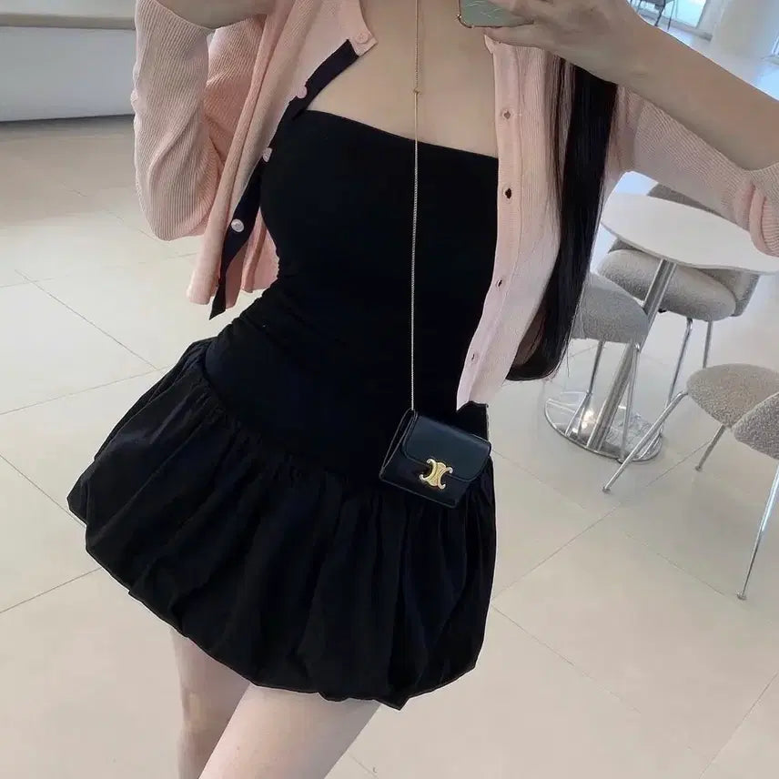 [BUNJANG] Tube Top Balloon Dress / 튜브탑벌룬원피스(속바지 패드내장)