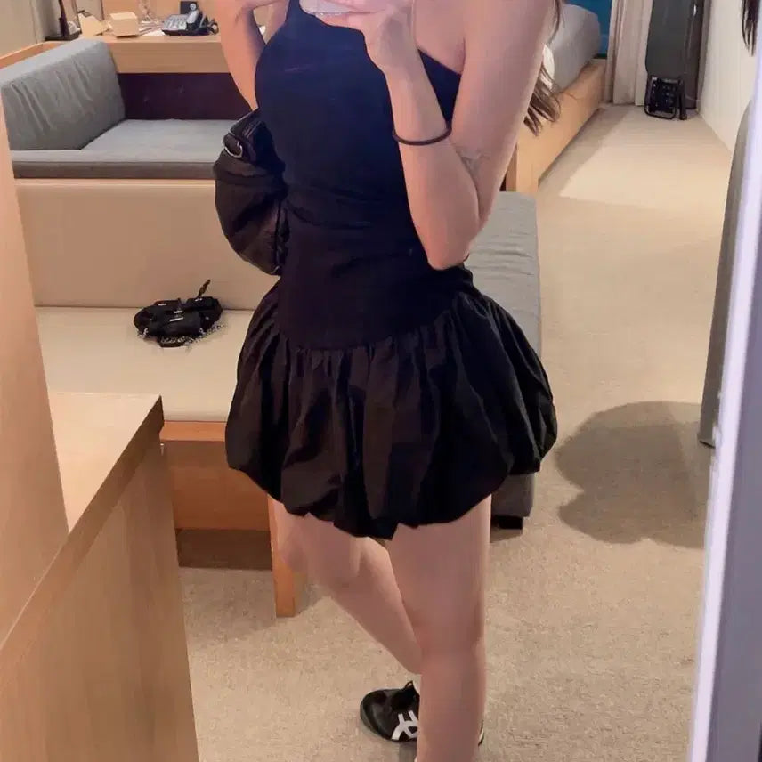 [BUNJANG] Tube Top Balloon Dress / 튜브탑벌룬원피스(속바지 패드내장)