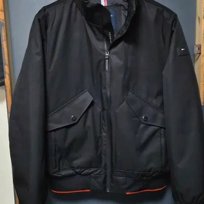 [BUNJANG] Tommy Hilfiger Black Bomber Jacket / m)타미힐피거 블랙 봄버 자켓