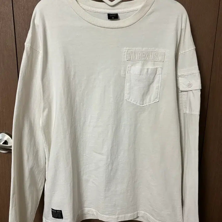 [BUNJANG] AVIREX Ivory Pocket Long Sleeve T-Shirt M / AVIREX 아비렉스 아이보리 포켓 긴팔 티셔츠 M