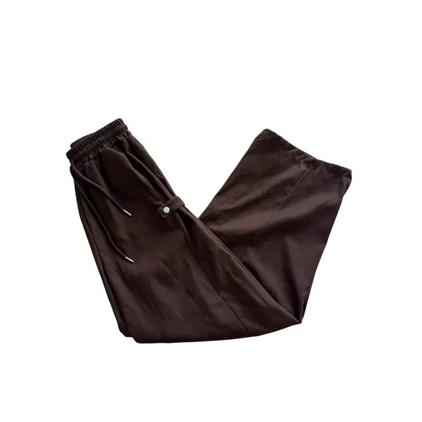 [BUNJANG] Vintage Brown Pinstripe Training Pants / Vintage 트레이닝 핀턱 바지