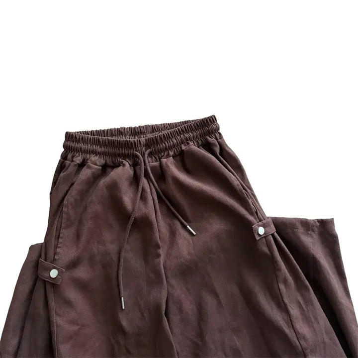 [BUNJANG] Vintage Brown Pinstripe Training Pants / Vintage 트레이닝 핀턱 바지